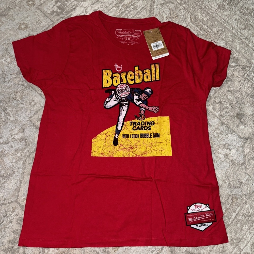 Topps Baseball Trading Cards Mitchell & Ness Shirt XL Design Red NWT